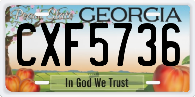 GA license plate CXF5736