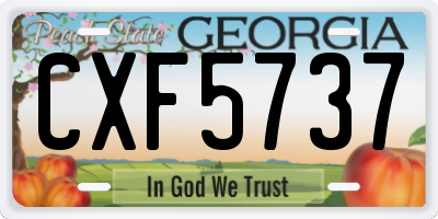 GA license plate CXF5737