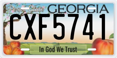 GA license plate CXF5741