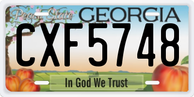 GA license plate CXF5748