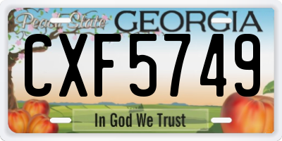 GA license plate CXF5749