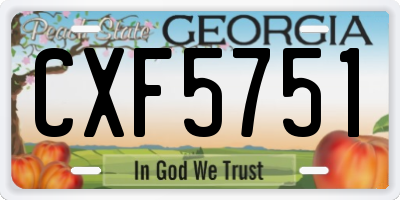 GA license plate CXF5751