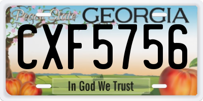 GA license plate CXF5756