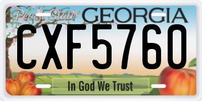 GA license plate CXF5760