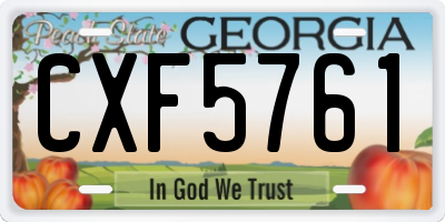 GA license plate CXF5761