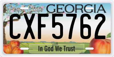 GA license plate CXF5762