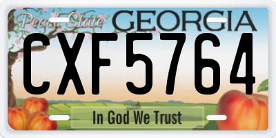 GA license plate CXF5764