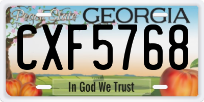 GA license plate CXF5768