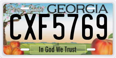 GA license plate CXF5769
