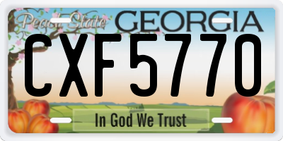 GA license plate CXF5770