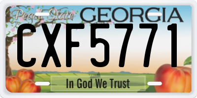 GA license plate CXF5771
