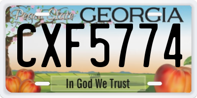GA license plate CXF5774