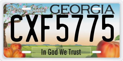 GA license plate CXF5775