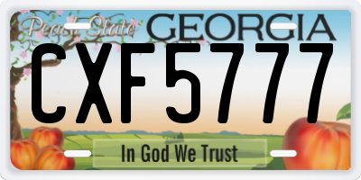 GA license plate CXF5777