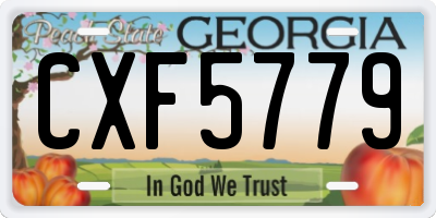 GA license plate CXF5779