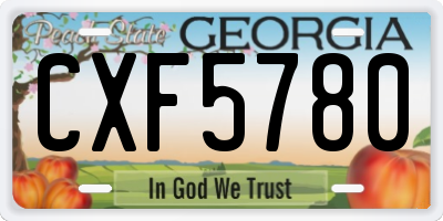 GA license plate CXF5780