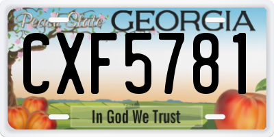 GA license plate CXF5781
