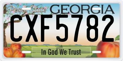 GA license plate CXF5782