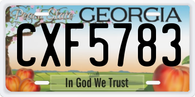 GA license plate CXF5783