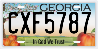 GA license plate CXF5787