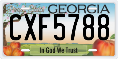 GA license plate CXF5788