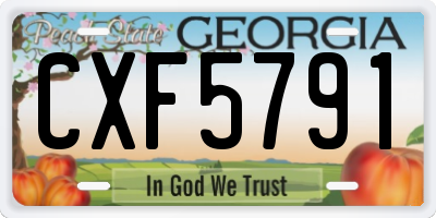 GA license plate CXF5791