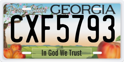 GA license plate CXF5793