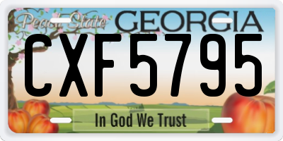 GA license plate CXF5795