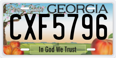 GA license plate CXF5796