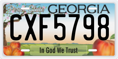 GA license plate CXF5798