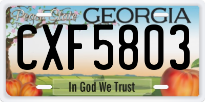 GA license plate CXF5803