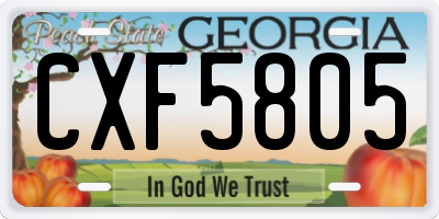 GA license plate CXF5805