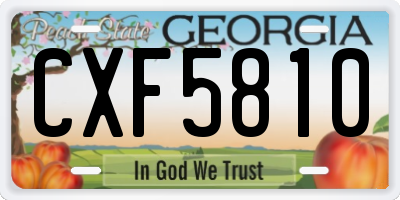 GA license plate CXF5810