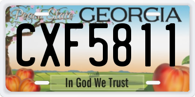 GA license plate CXF5811