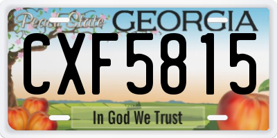 GA license plate CXF5815