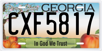 GA license plate CXF5817