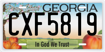 GA license plate CXF5819