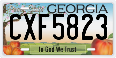 GA license plate CXF5823