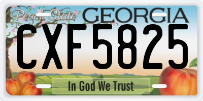 GA license plate CXF5825