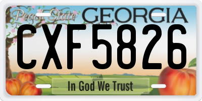 GA license plate CXF5826