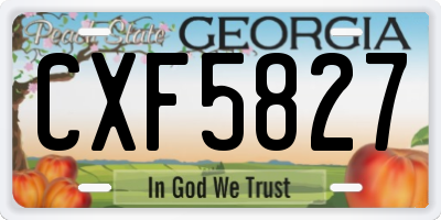 GA license plate CXF5827
