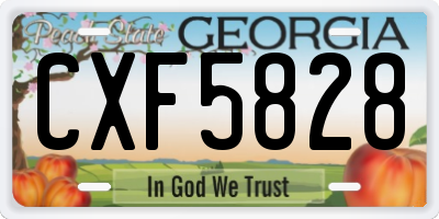 GA license plate CXF5828