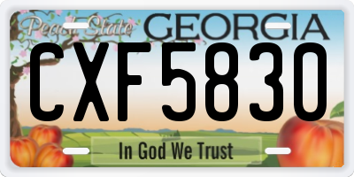 GA license plate CXF5830