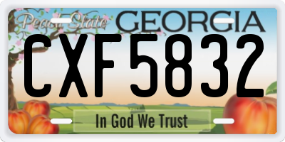 GA license plate CXF5832