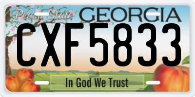 GA license plate CXF5833
