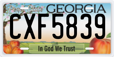 GA license plate CXF5839