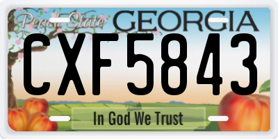 GA license plate CXF5843