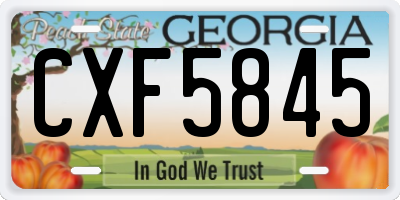 GA license plate CXF5845
