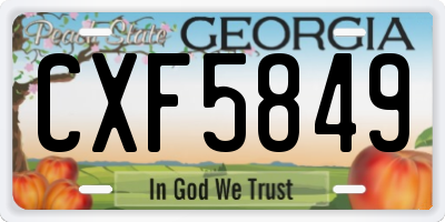 GA license plate CXF5849