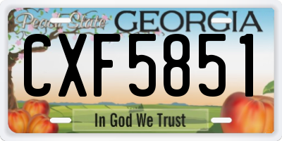 GA license plate CXF5851